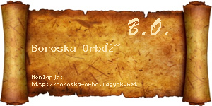 Boroska Orbó névjegykártya